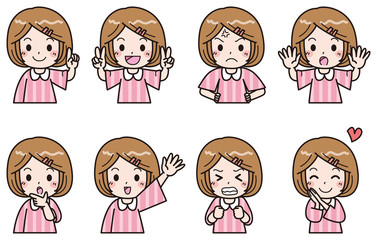 女の子　セット　イラスト