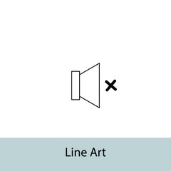 Volume Mute LIne Art Icon