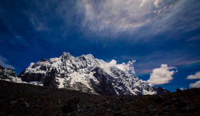 Snow covered Andes mountain in Peru