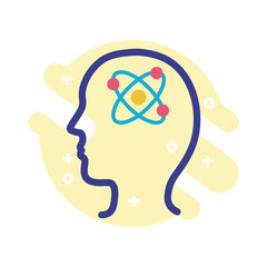 Obraz premium profile with atom mental health line style icon