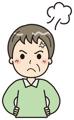 高齢男性　怒る　イラスト