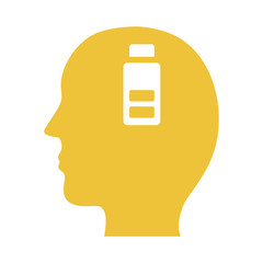 profile with battery level mental health silhouette style icon