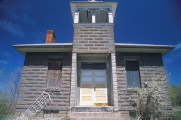 A one-room brick schoolhouse, WI