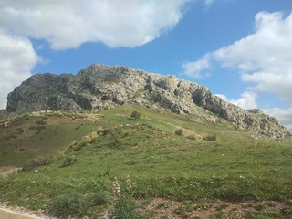 mountain landscape with blue sky