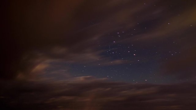 Stars movement time lapse over lake, Zeitraffer technic