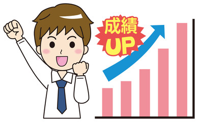 成績アップ　男子高生　イラスト1