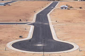 Cul-de-sac in a new housing development, Silver Springs, UT