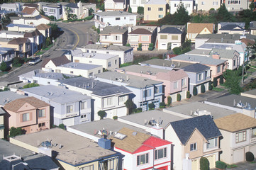 Fototapeta na wymiar Rows of houses, San Francisco, CA