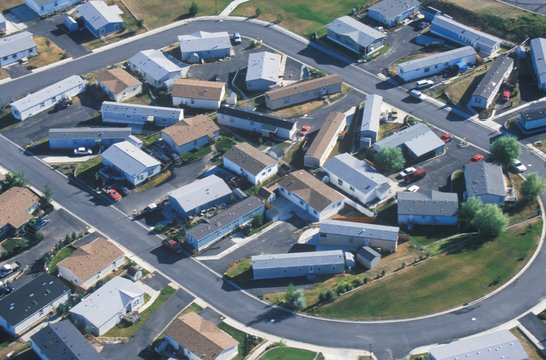 Aerial view of housing development, Pullman, WA