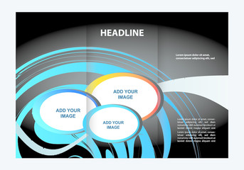 Tri-fold business brochure template template design, mock-up cover 
