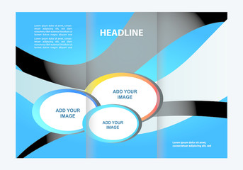 Tri-fold business brochure template template design, mock-up cover 
