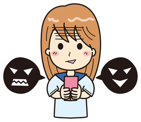 スマホ　女子高生　イラスト7