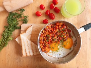 eggs with beans