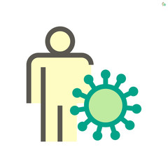 Coronavirus disease infection vector icon design, 48x48 pixel perfect and editable stroke.