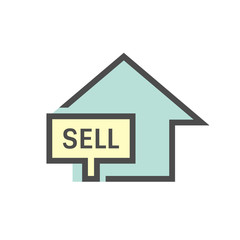 Home for sale and investment vector icon design on white.