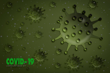 coronavirus 2019 on green background