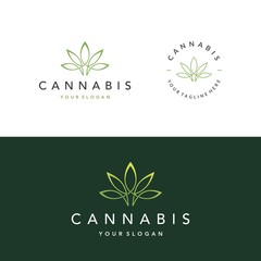 Cannabis logo design template Premium Vector
