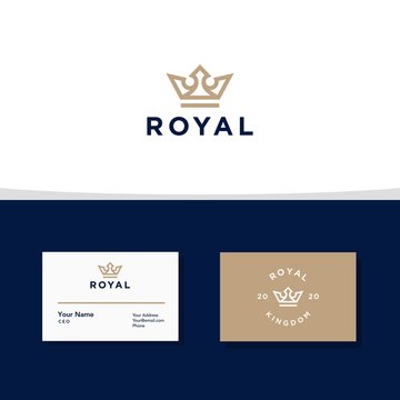 Elegant crown logo design. Premium Vector
