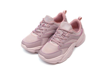 Running shoes in pink color isolated on white