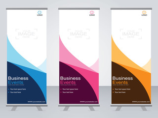 Business banner roll up set,standee banner template,Modern banner.