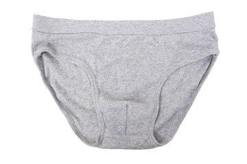 Male underwear in grey color isolated on white
