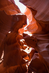 Light passing through above at Lower Antelope Arizona USA