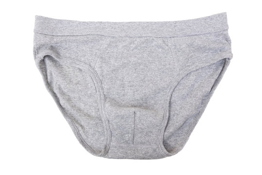 Male underwear in grey color isolated on white