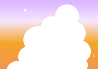 夏の空の背景イラスト(夕暮れ)