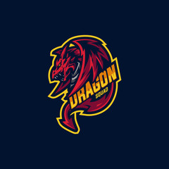 dragon squad mascot logo and gaming 

logo