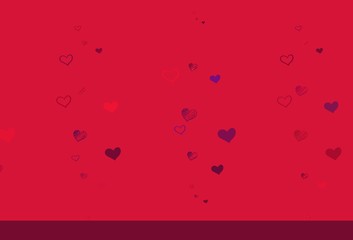 Light Purple, Pink vector backdrop with sweet hearts.