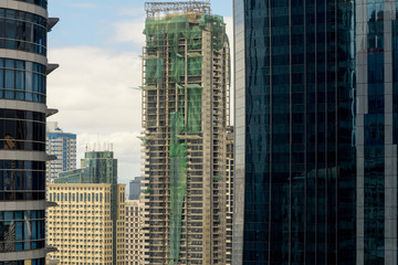 Fototapeta na wymiar Modern high rise office and residential buildings