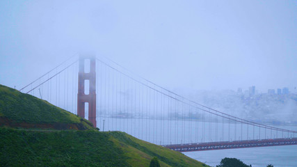 Golden Gate Bridge San Francisco on a foggy day