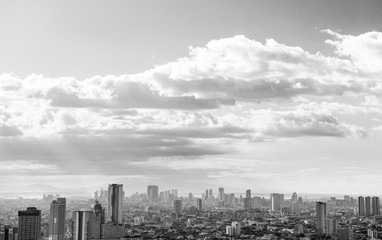 Naklejka premium Makati skyline Manila, The Philippines at sunset.