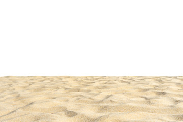 Beach sand texture in summer sun Di cut isolated on white background.