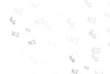 Light Gray vector pattern with 30, 50, 90 percentage signs.