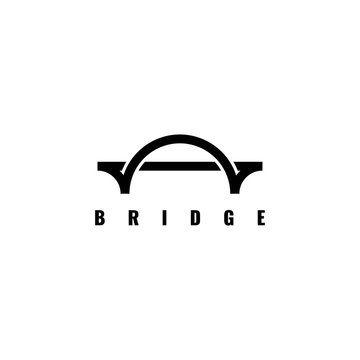 Fototapeta Simple bridge logo design vector template