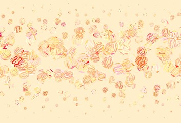 Light Yellow vector background with curved lines.