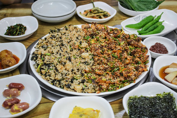Gangneung korea restaurant the dish of cokle bibimbap korean traditional food