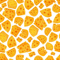 Yellow cheese seamless pattern, endless food texture