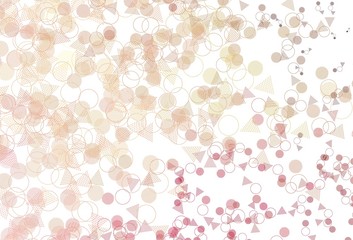 Light Pink, Yellow vector pattern with polygonal style with circles.