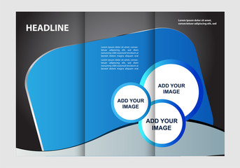 Tri-fold Brochure Design and Catalog Vector Concept Template
