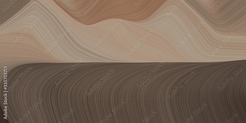 Poster graphic design background with modern curvy waves background design with pastel brown, rosy brown an