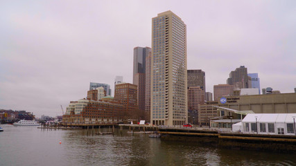 Fototapeta na wymiar Skyline of Boston - view from Boston Harbor