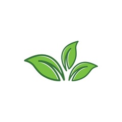 green leaf ecology nature element  vector icon of go green