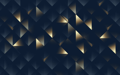 Obraz premium Abstract geometric pattern luxury dark and gold background. Vector illustration