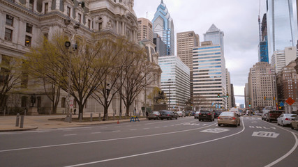 Fototapeta na wymiar City Center of Philadelphia - street view with Two Liberty Tower