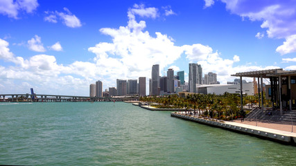 Skyline of Miami on a sunny day
