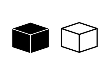 Box icons set on white background. Cardboard box, packaging open. Box icon vector