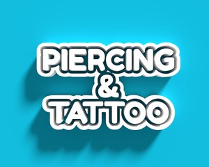 Piercing and tattoo salon theme illustration. 3D rendering.