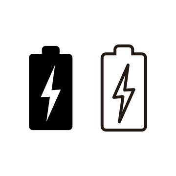 battery icons set on white background. Battery vector icon